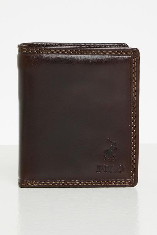 Polo billfold with extra card flap - brown