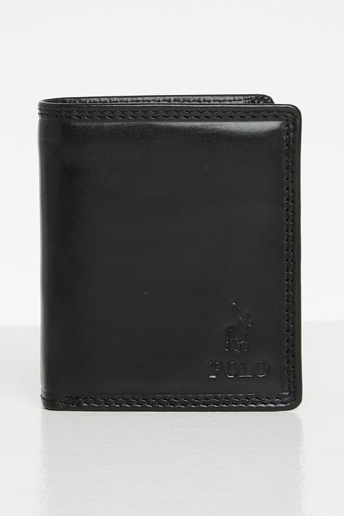 Polo billfold with extra card flap - black