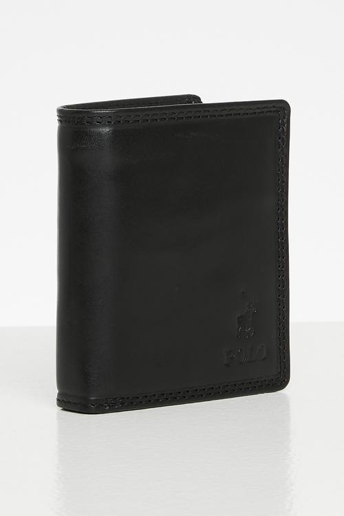 Polo billfold with extra card flap - black