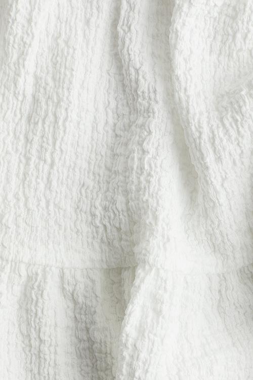 Crinkled jersey skirt - white