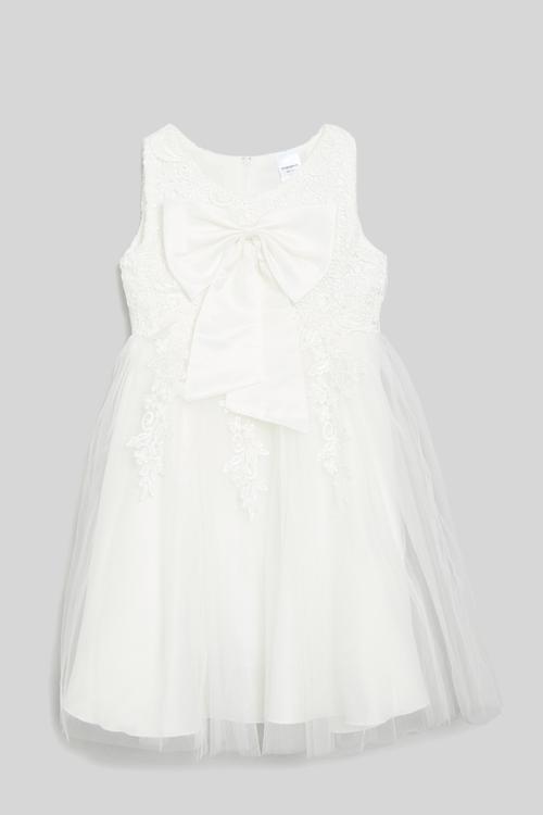 Floral embellished dress - white