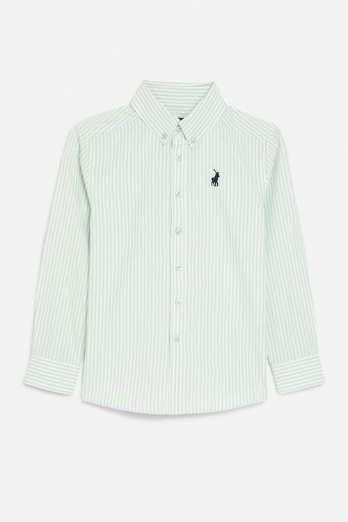 Boys heath striped long sleeve shirt - mint