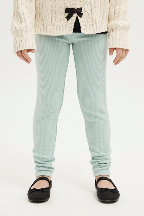 Maya fleece legging - barber blue rib