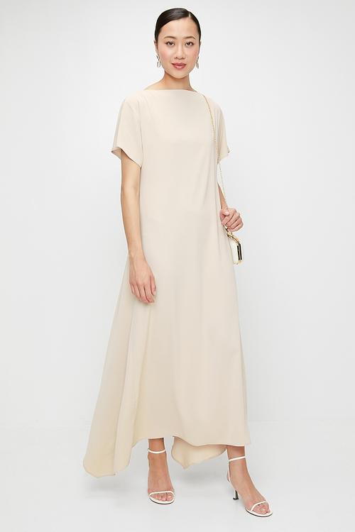 Trapeze Maxi with grown on sleeve - Neutral