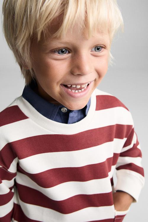 Sweatshirt stripeb7 - dark red