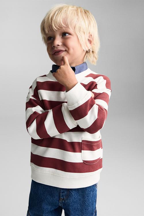 Sweatshirt stripeb7 - dark red