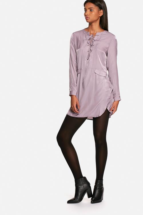 Luxe lace up tunic dress