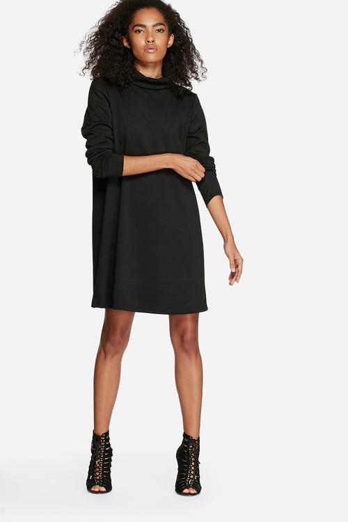 Chev polo neck dress