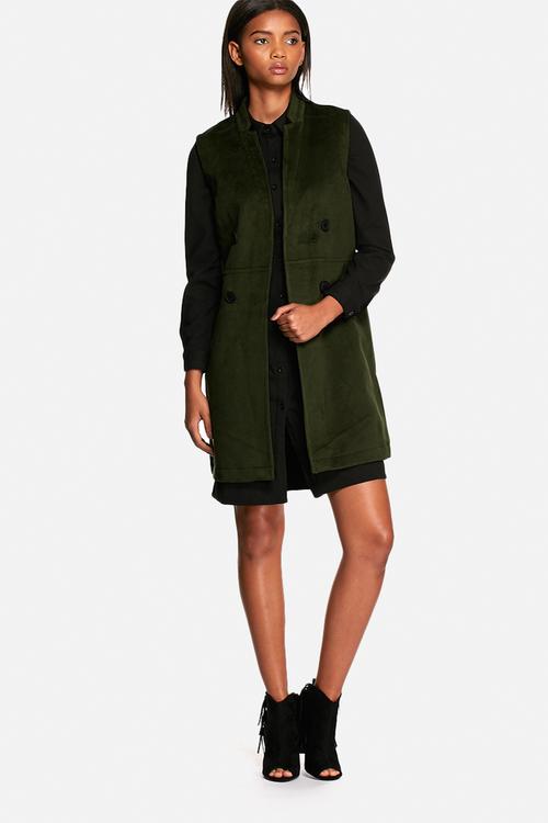 Sleeveless button jacket