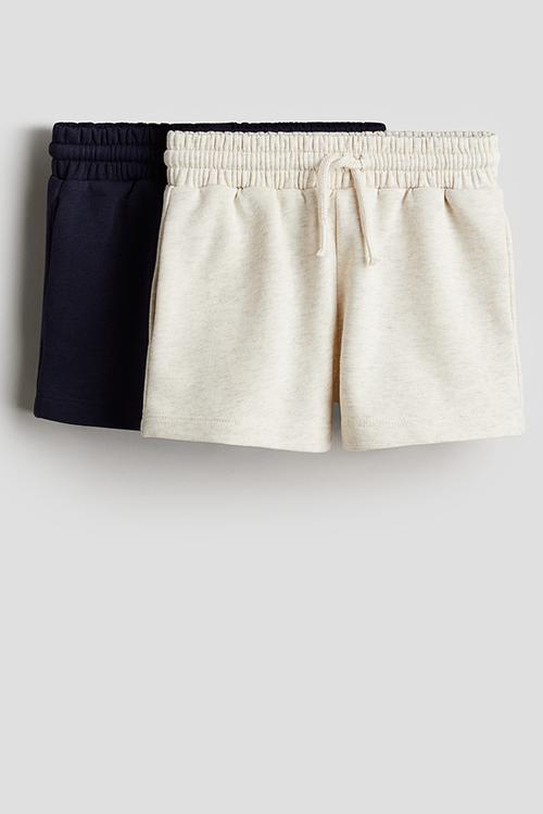 2-Pack sweatshorts -  light beige & navy blue