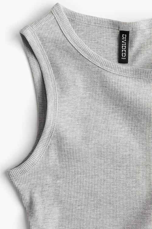Ribbed bodycon dress - light grey marl