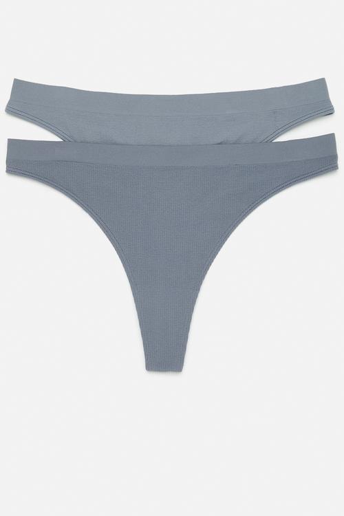 2-Pack seamless thong briefs - grey