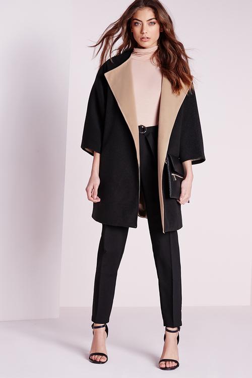 Contrast felt blanket jacket 