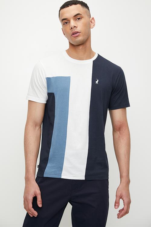 Chapelle Colourblock Short Sleeve Tee - Blue