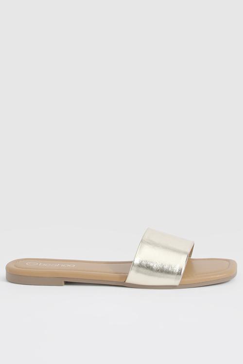 Metallic Minimal Mule Sandals - Gold