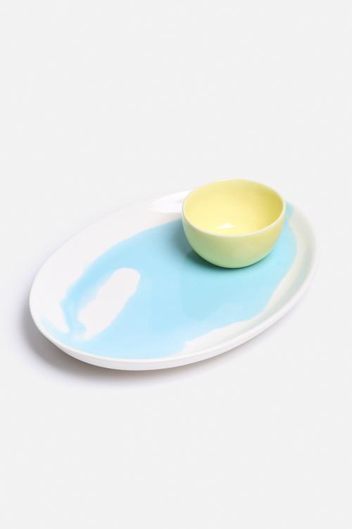 Swirl platter & dip bowl set