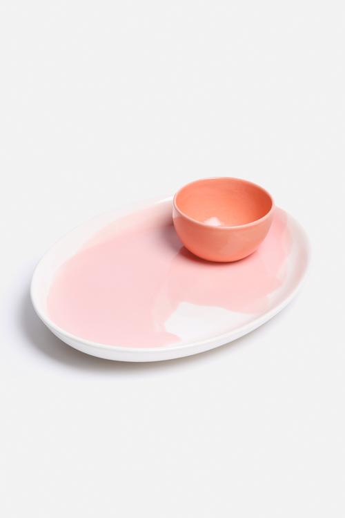 Swirl platter & dip bowl set