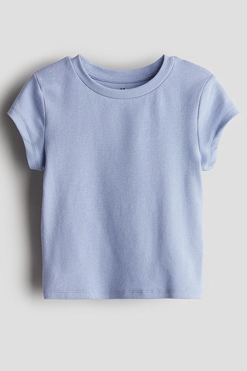 Cotton jersey top - blue
