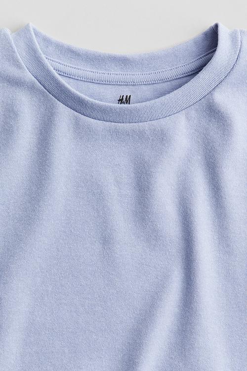 Cotton jersey top - blue