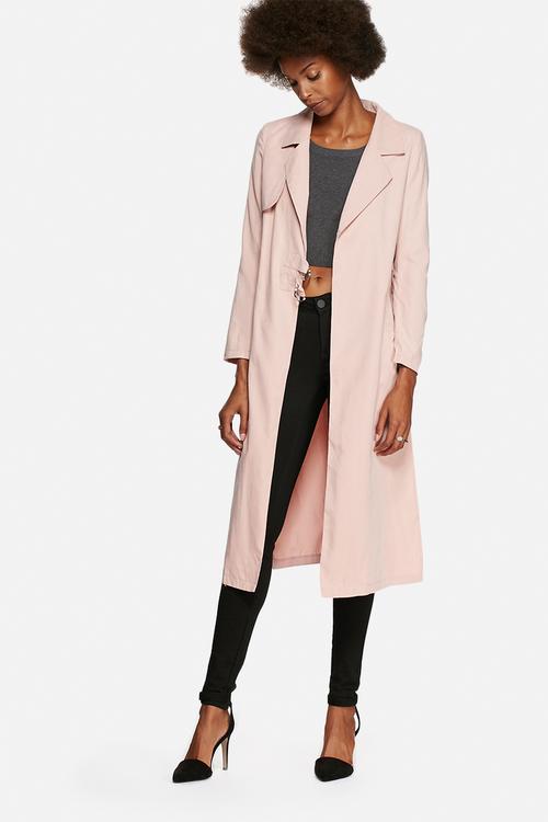 Double belted trench coat