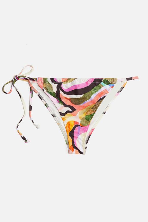 Tanga bikini bottoms - Cream Patterned