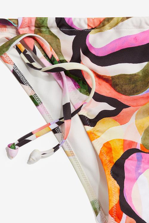 Tanga bikini bottoms - Cream Patterned