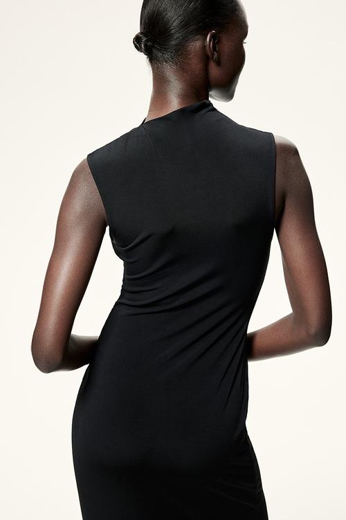 Cut-out bodycon dress - black