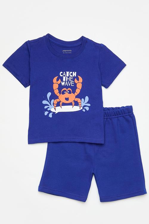 Tee & short set - royal blue