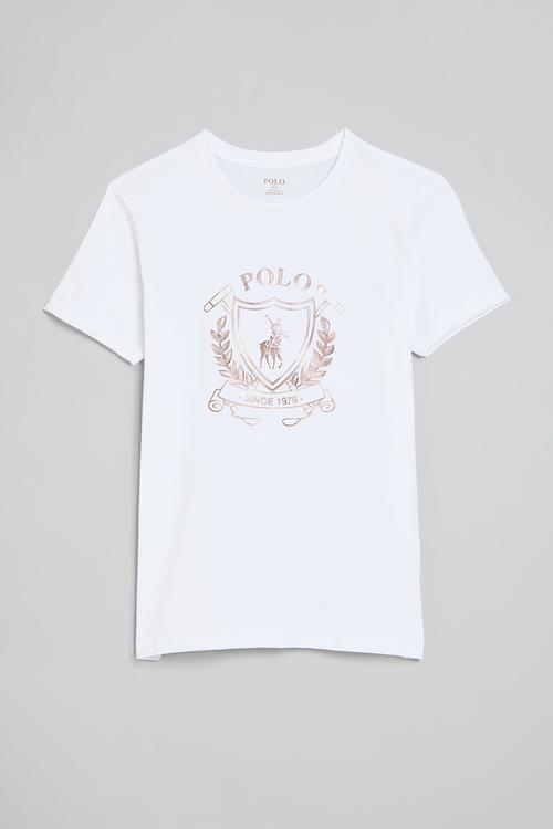 Girls daniella ss printed tee - white