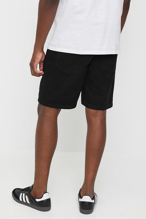 Slim rigid denim shorts in black - true black