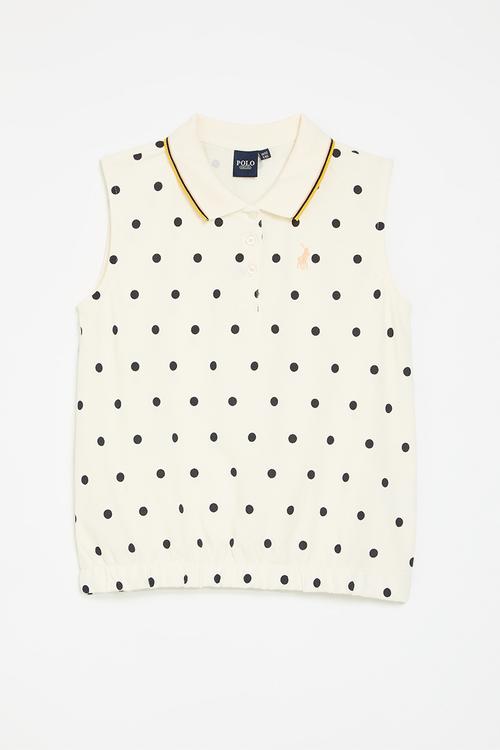 Girls ellie polka dot sl golfer - off white