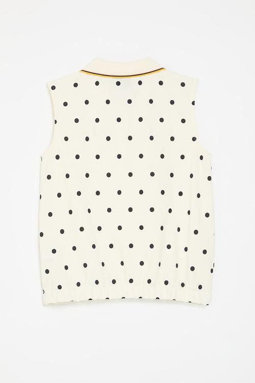Girls ellie polka dot sl golfer - off white