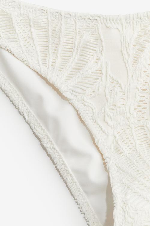 High-leg bikini bottoms - white