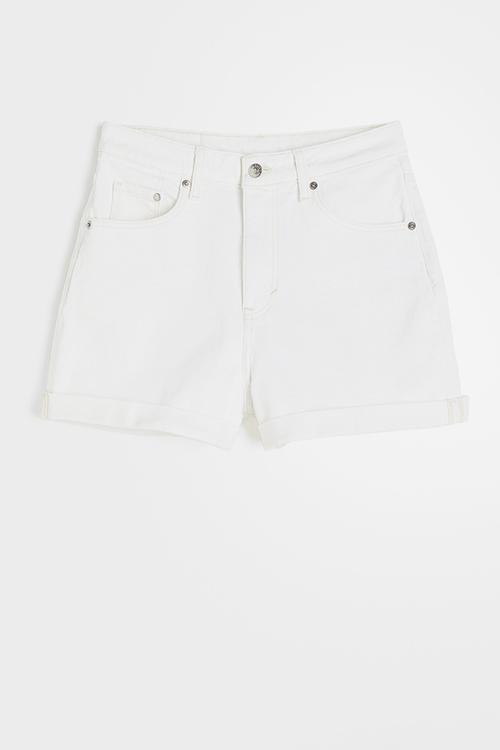 Mom ultra high denim shorts - white