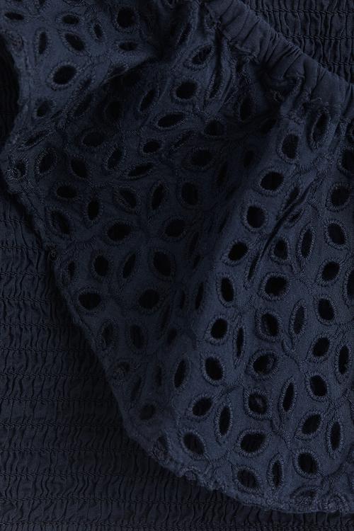 Smocked cropped top - dark blue