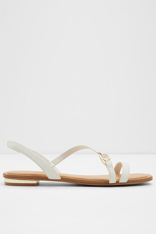 Amsale Strappy Slingback Sandal - White & Bone