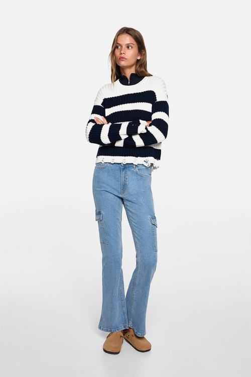 Jeans flarecar - open blue