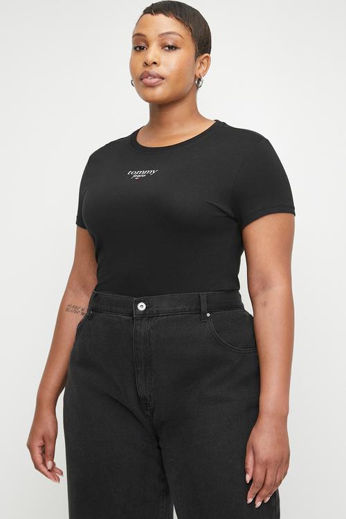 Plus tjw slim essential logo 1 short sleeve ext - black