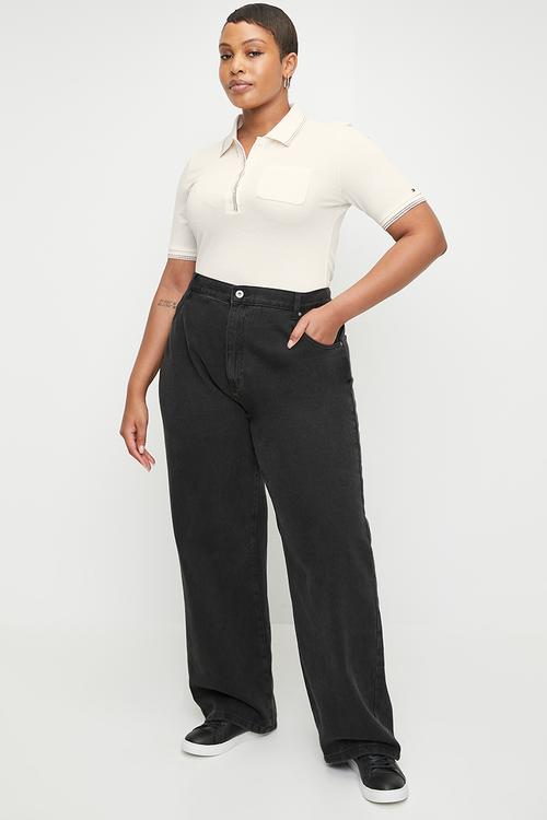 Plus slim rwb tipping polo 1/2slv - ancient white