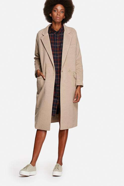 Longline brushed overcoat