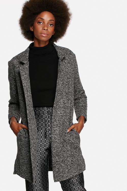 Jacquard knit coat