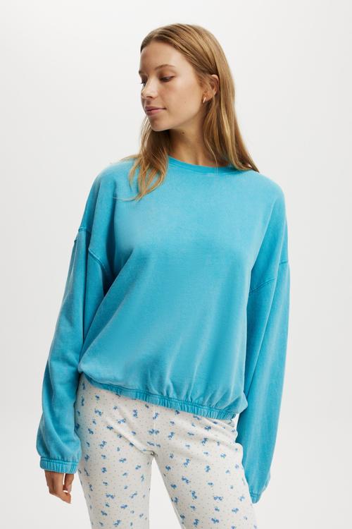 Cozy Sleep Crew Neck Fleece - Coastline Blue