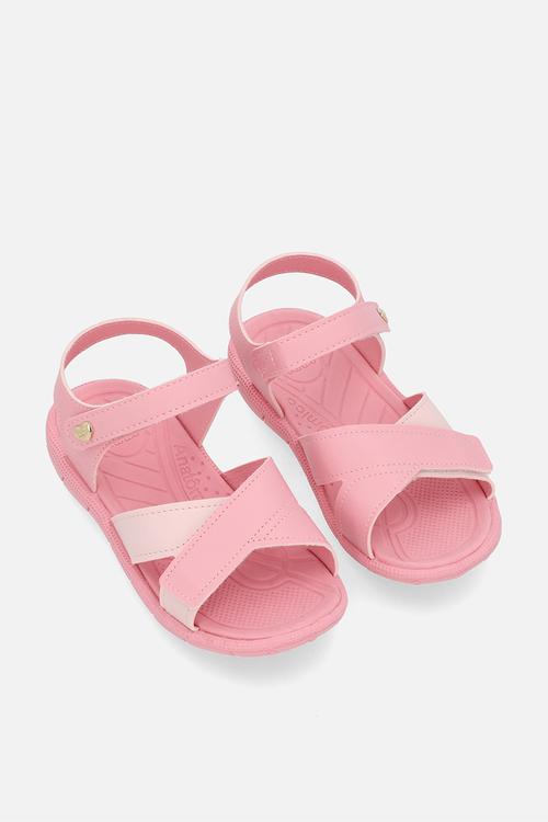 Sandalia tic tac casual - rosa doce/rosa claro