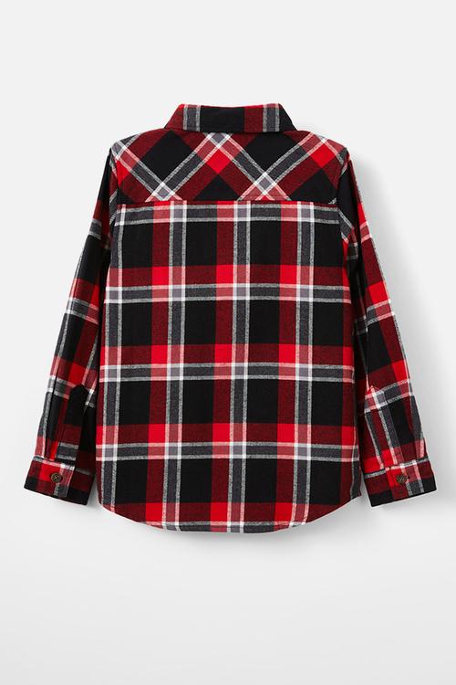 Rugged long sleeve shirt - black/varsity red plaid