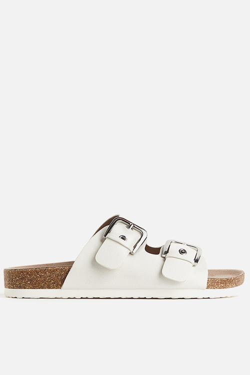 Two-strap slides - white