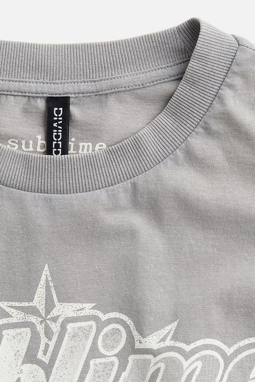 Oversized printed T-shirt - light grey/sublime