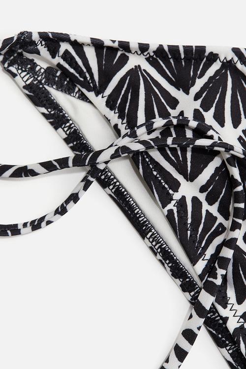 Tie tanga bikini bottoms - black/patterned 