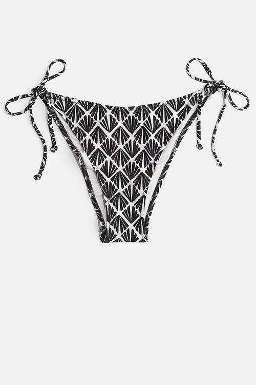 Tie tanga bikini bottoms - black/patterned 
