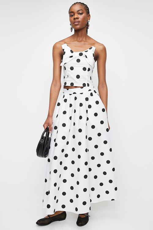 White Cotton Top With Bow - Blackspot