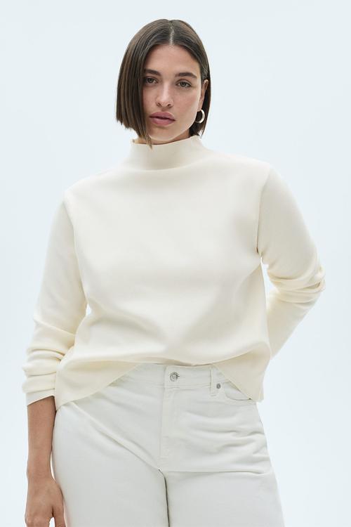 Plus Sweater Chimneyb - Light Beige